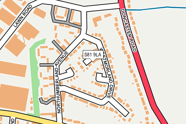 S81 9LA map - OS OpenMap – Local (Ordnance Survey)