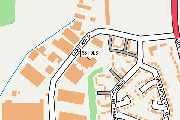 S81 9LB map - OS OpenMap – Local (Ordnance Survey)