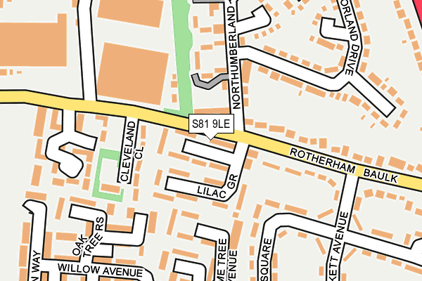 S81 9LE map - OS OpenMap – Local (Ordnance Survey)