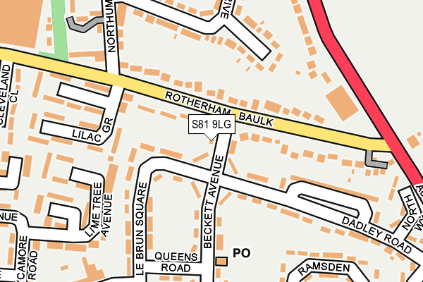 S81 9LG map - OS OpenMap – Local (Ordnance Survey)