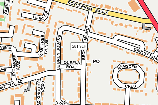 S81 9LH map - OS OpenMap – Local (Ordnance Survey)