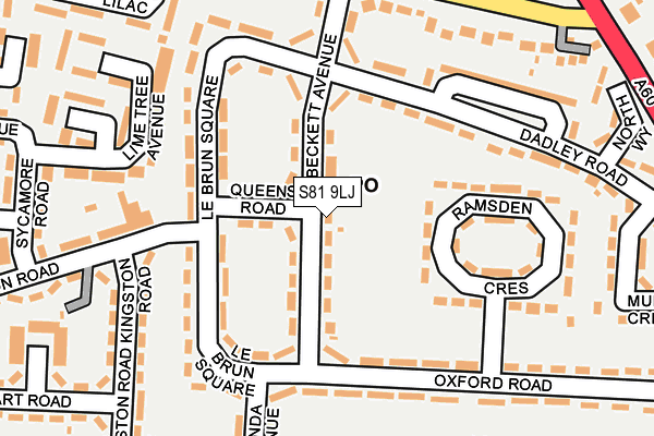 S81 9LJ map - OS OpenMap – Local (Ordnance Survey)