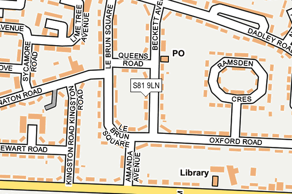 S81 9LN map - OS OpenMap – Local (Ordnance Survey)