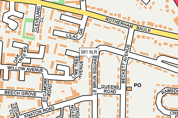 S81 9LR map - OS OpenMap – Local (Ordnance Survey)