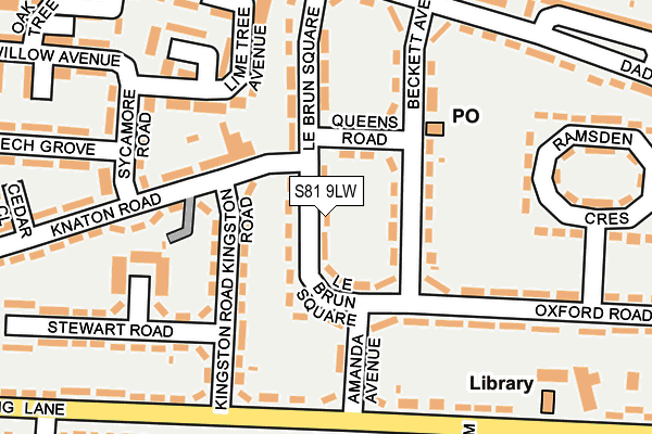 S81 9LW map - OS OpenMap – Local (Ordnance Survey)