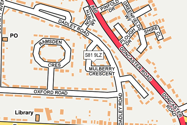 S81 9LZ map - OS OpenMap – Local (Ordnance Survey)