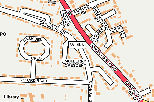 S81 9NA map - OS OpenMap – Local (Ordnance Survey)