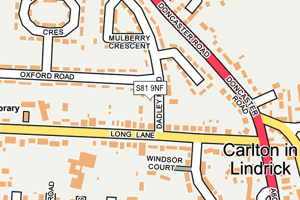 S81 9NF map - OS OpenMap – Local (Ordnance Survey)