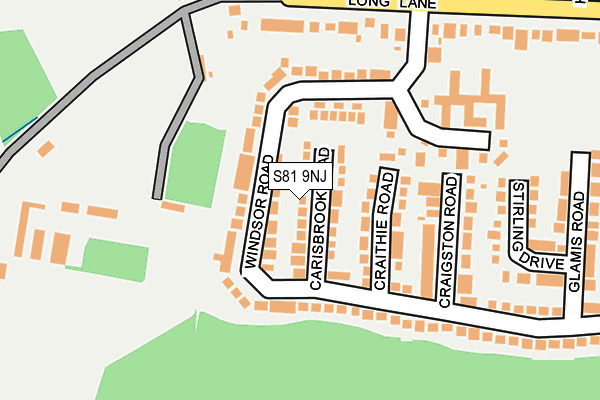 S81 9NJ map - OS OpenMap – Local (Ordnance Survey)