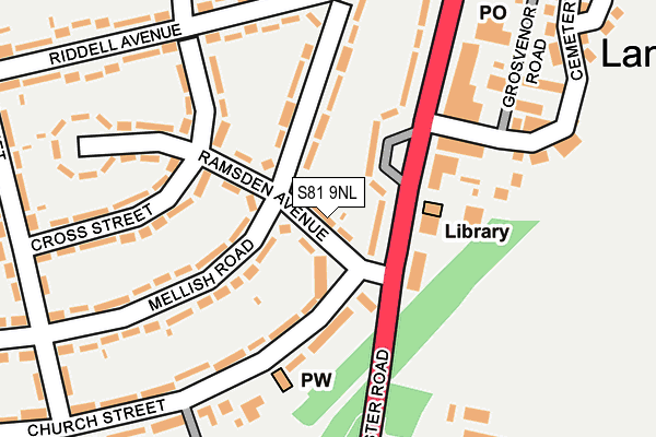 S81 9NL map - OS OpenMap – Local (Ordnance Survey)