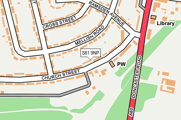 S81 9NP map - OS OpenMap – Local (Ordnance Survey)