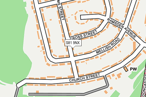 S81 9NX map - OS OpenMap – Local (Ordnance Survey)