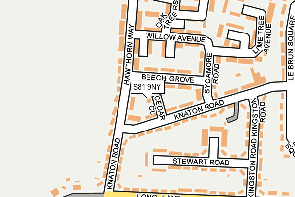 S81 9NY map - OS OpenMap – Local (Ordnance Survey)