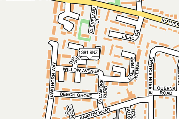 S81 9NZ map - OS OpenMap – Local (Ordnance Survey)