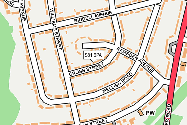 S81 9PA map - OS OpenMap – Local (Ordnance Survey)