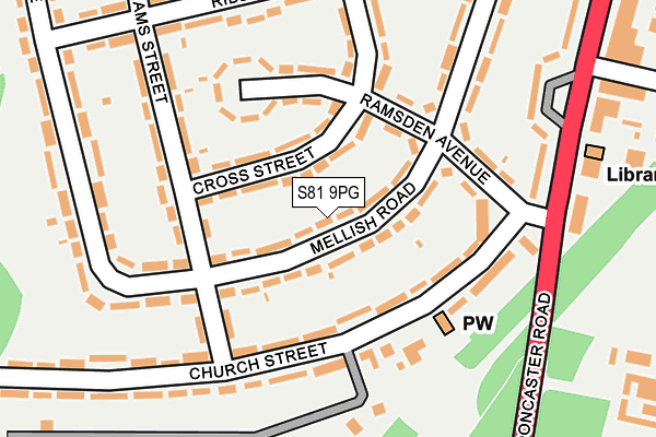 S81 9PG map - OS OpenMap – Local (Ordnance Survey)