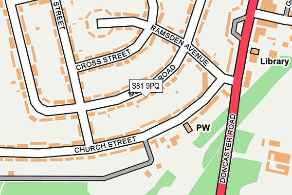 S81 9PQ map - OS OpenMap – Local (Ordnance Survey)