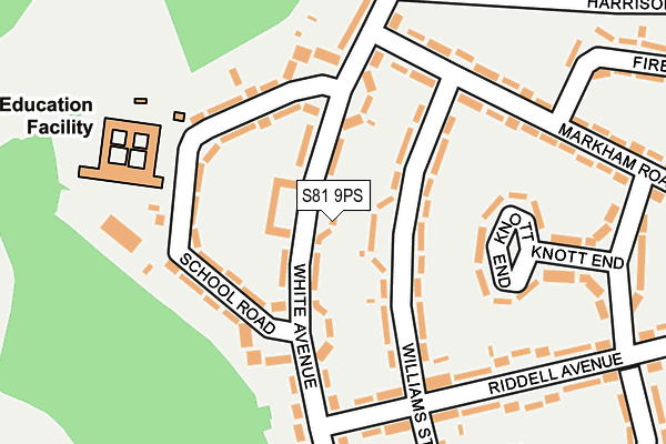 S81 9PS map - OS OpenMap – Local (Ordnance Survey)