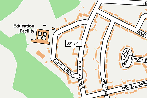 S81 9PT map - OS OpenMap – Local (Ordnance Survey)