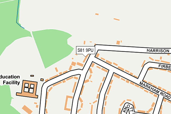 S81 9PU map - OS OpenMap – Local (Ordnance Survey)