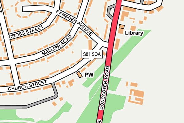 S81 9QA map - OS OpenMap – Local (Ordnance Survey)