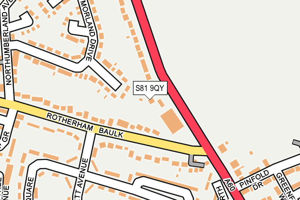 S81 9QY map - OS OpenMap – Local (Ordnance Survey)