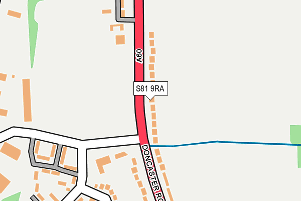 S81 9RA map - OS OpenMap – Local (Ordnance Survey)
