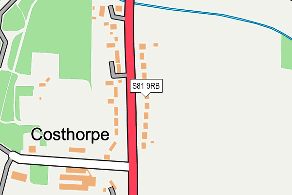 S81 9RB map - OS OpenMap – Local (Ordnance Survey)