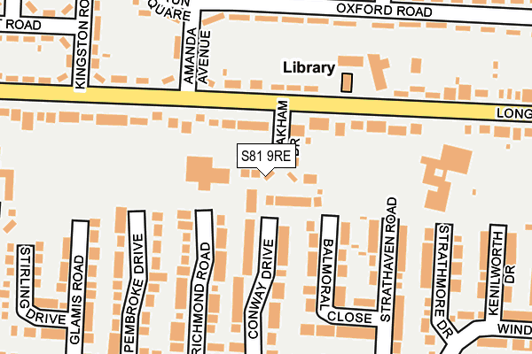 S81 9RE map - OS OpenMap – Local (Ordnance Survey)
