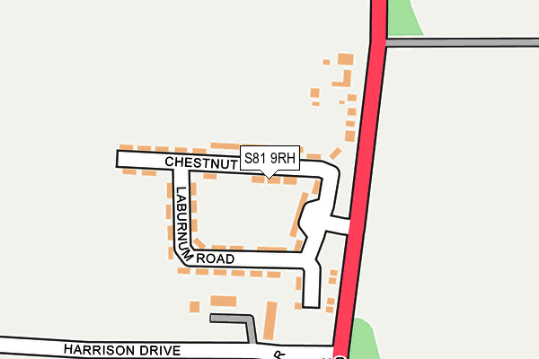 S81 9RH map - OS OpenMap – Local (Ordnance Survey)