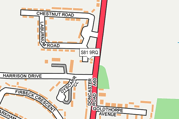 S81 9RQ map - OS OpenMap – Local (Ordnance Survey)