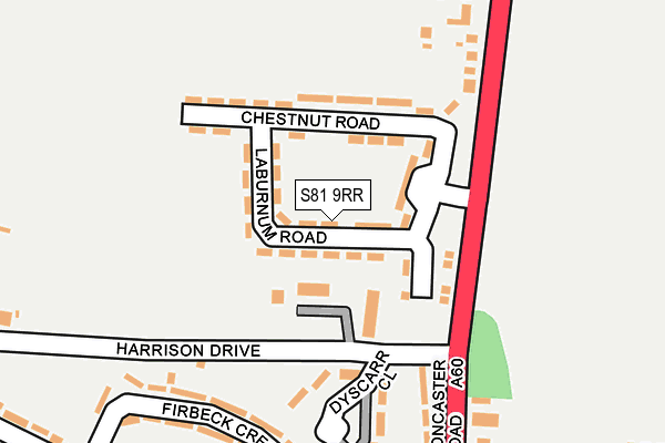 S81 9RR map - OS OpenMap – Local (Ordnance Survey)