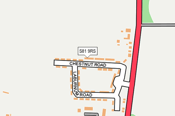 S81 9RS map - OS OpenMap – Local (Ordnance Survey)