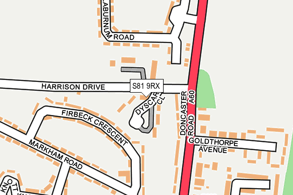S81 9RX map - OS OpenMap – Local (Ordnance Survey)
