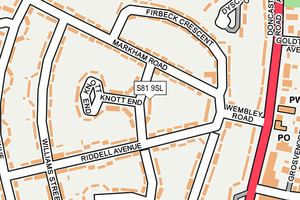 S81 9SL map - OS OpenMap – Local (Ordnance Survey)