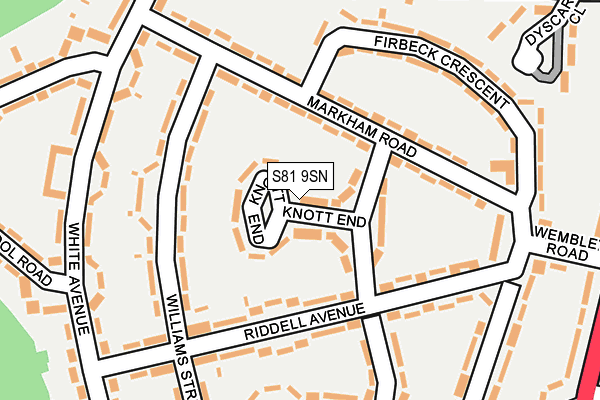 S81 9SN map - OS OpenMap – Local (Ordnance Survey)