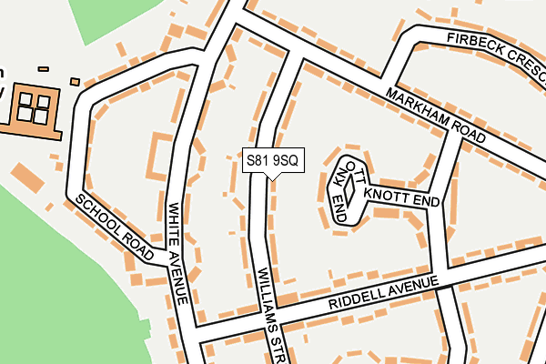 S81 9SQ map - OS OpenMap – Local (Ordnance Survey)