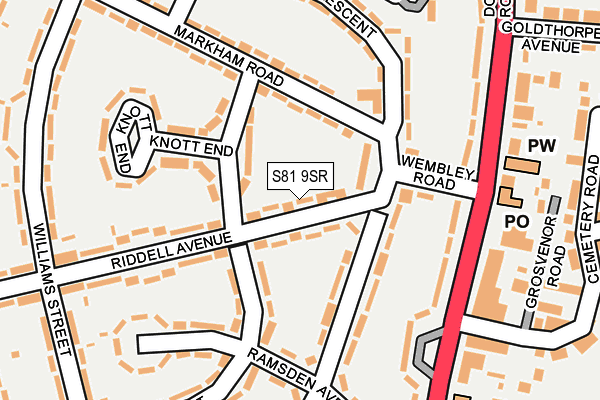 S81 9SR map - OS OpenMap – Local (Ordnance Survey)