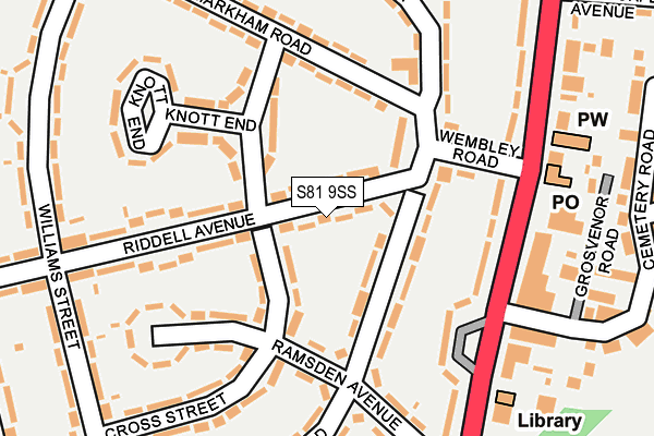 S81 9SS map - OS OpenMap – Local (Ordnance Survey)