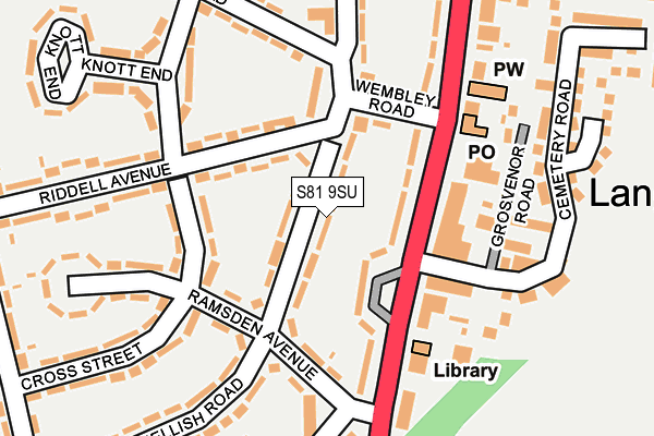 S81 9SU map - OS OpenMap – Local (Ordnance Survey)