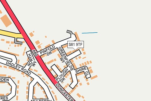 S81 9TF map - OS OpenMap – Local (Ordnance Survey)