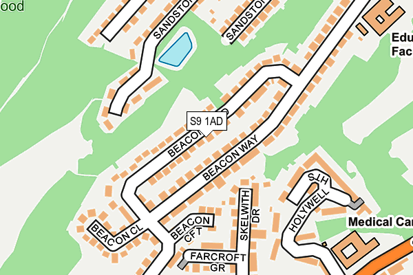 S9 1AD map - OS OpenMap – Local (Ordnance Survey)