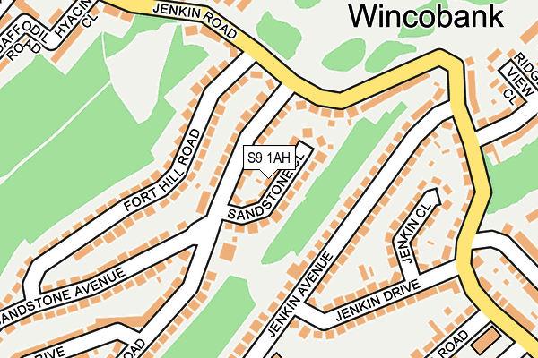 S9 1AH map - OS OpenMap – Local (Ordnance Survey)