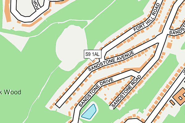 S9 1AL map - OS OpenMap – Local (Ordnance Survey)