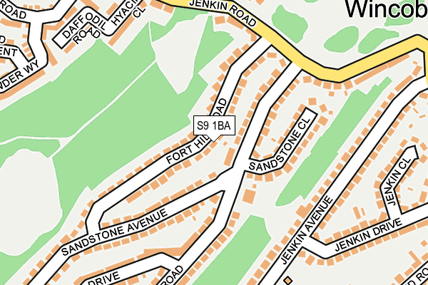 S9 1BA map - OS OpenMap – Local (Ordnance Survey)