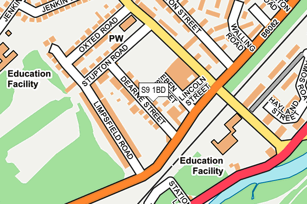 S9 1BD map - OS OpenMap – Local (Ordnance Survey)