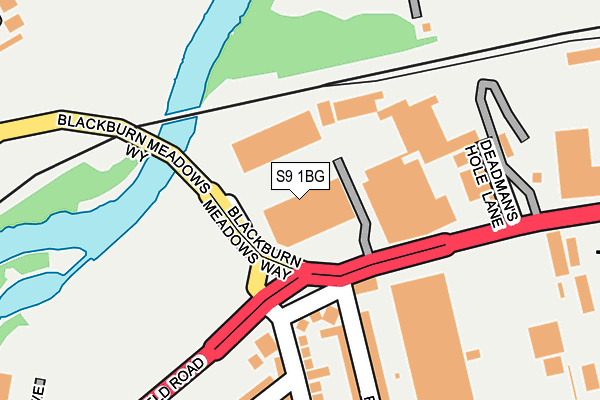 S9 1BG map - OS OpenMap – Local (Ordnance Survey)