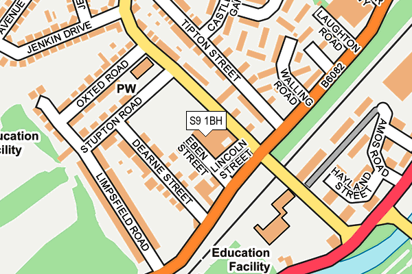 S9 1BH map - OS OpenMap – Local (Ordnance Survey)