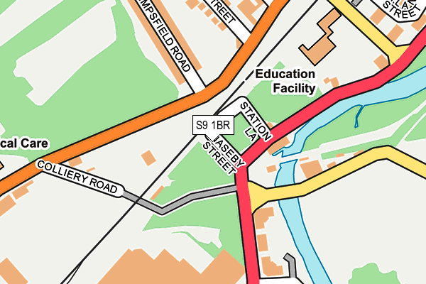 S9 1BR map - OS OpenMap – Local (Ordnance Survey)