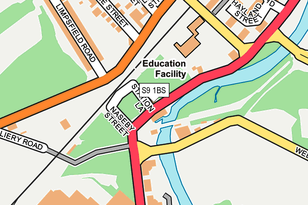 S9 1BS map - OS OpenMap – Local (Ordnance Survey)